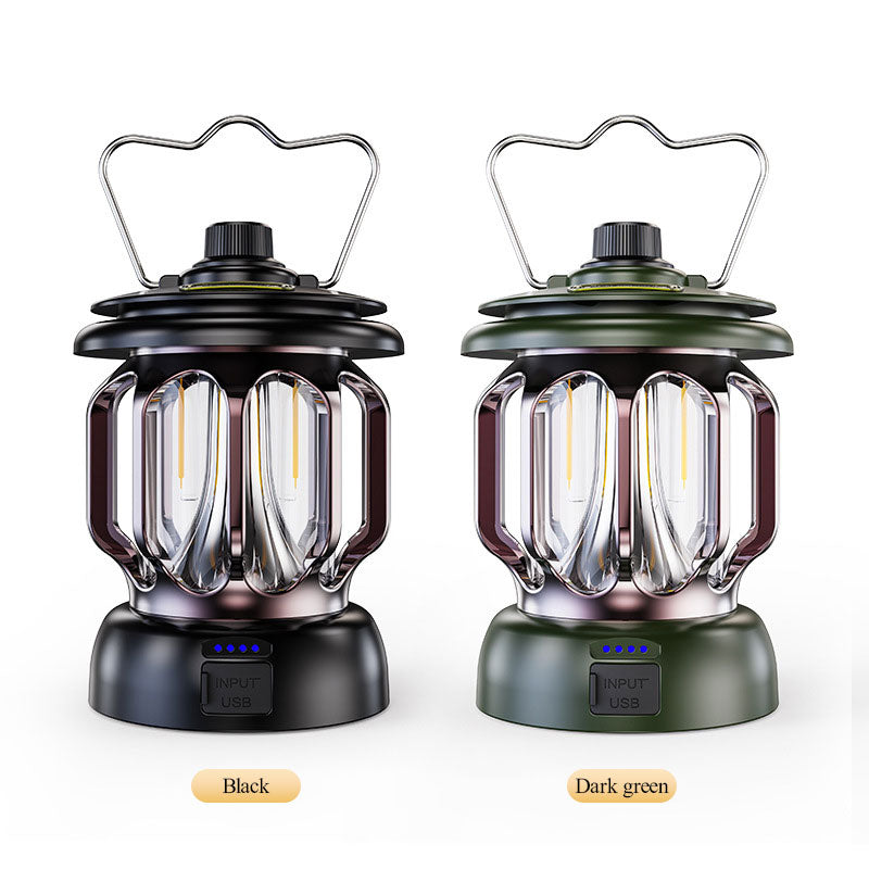 Lámpara LED Retro para Camping | Recargable con Batería de Larga Duración
