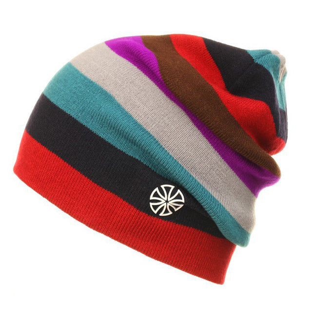 Gorro de Punto con Diseño a Rayas | Beanie Casual para Snowboarding, Ciclismo y Deportes al Aire Libre