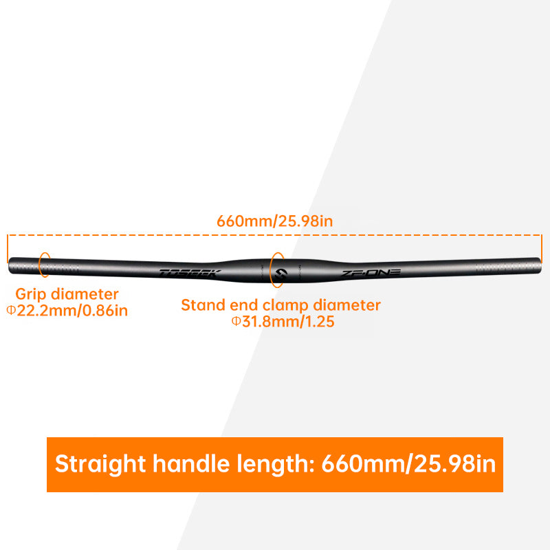 Manillar MTB TOSEEK de Fibra de Carbono Diseño Swallow-Shaped, 31.8mm, One-Piece
