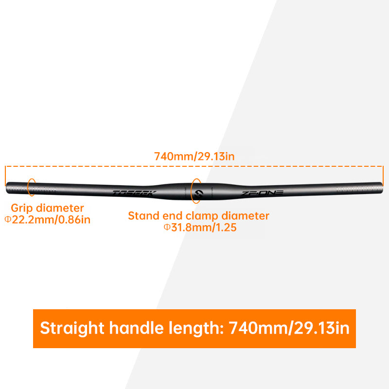 Manillar MTB TOSEEK de Fibra de Carbono Diseño Swallow-Shaped, 31.8mm, One-Piece
