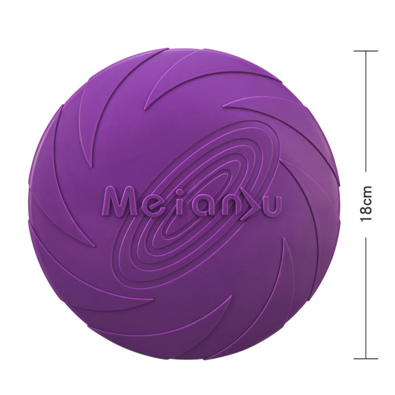 Frisbee juguete diseñado para perros, ideal para juegos de lanzamiento y recuperación.