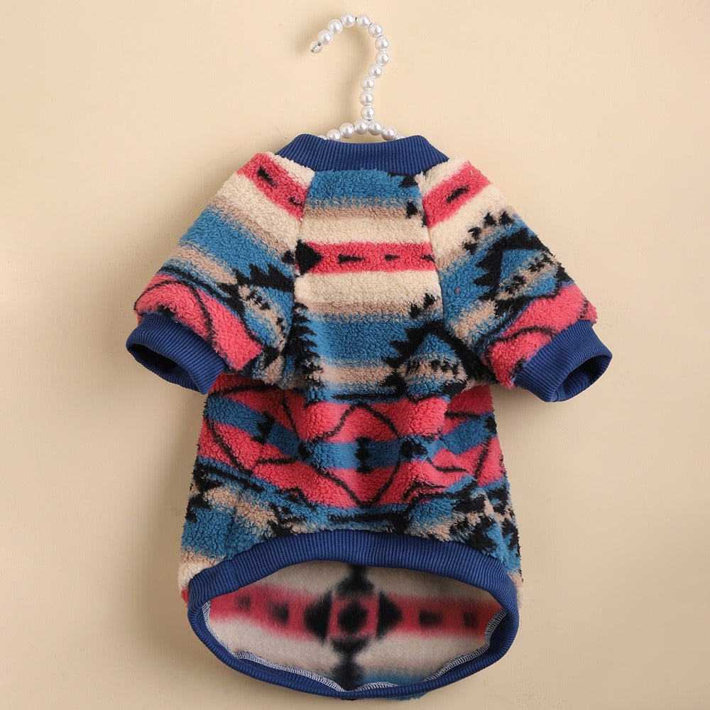 Suéter de Peluche para Perros y Gatos | Ropa de Otoño e Invierno con Diseño a Rayasrce Pet Clothes