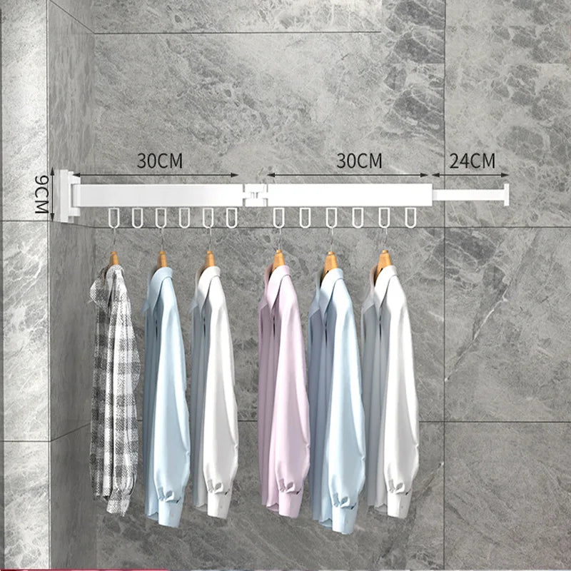 Tendedero Retráctil Plegable | Perchero de Ropa Montado en Pared para Interior y Exterior