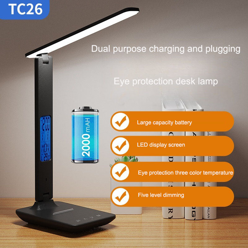 Lampara con Reloj Despertador Plegable y Luz Ajustable – Funcionalidad y Cuidado Visual