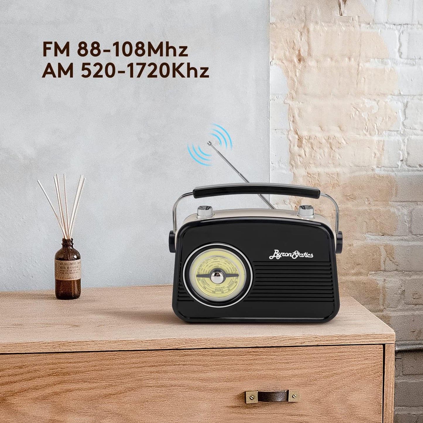 Radio AM/FM Portátil Vintage | Diseño Retro con Dial Analógico y Entrada para Auriculares