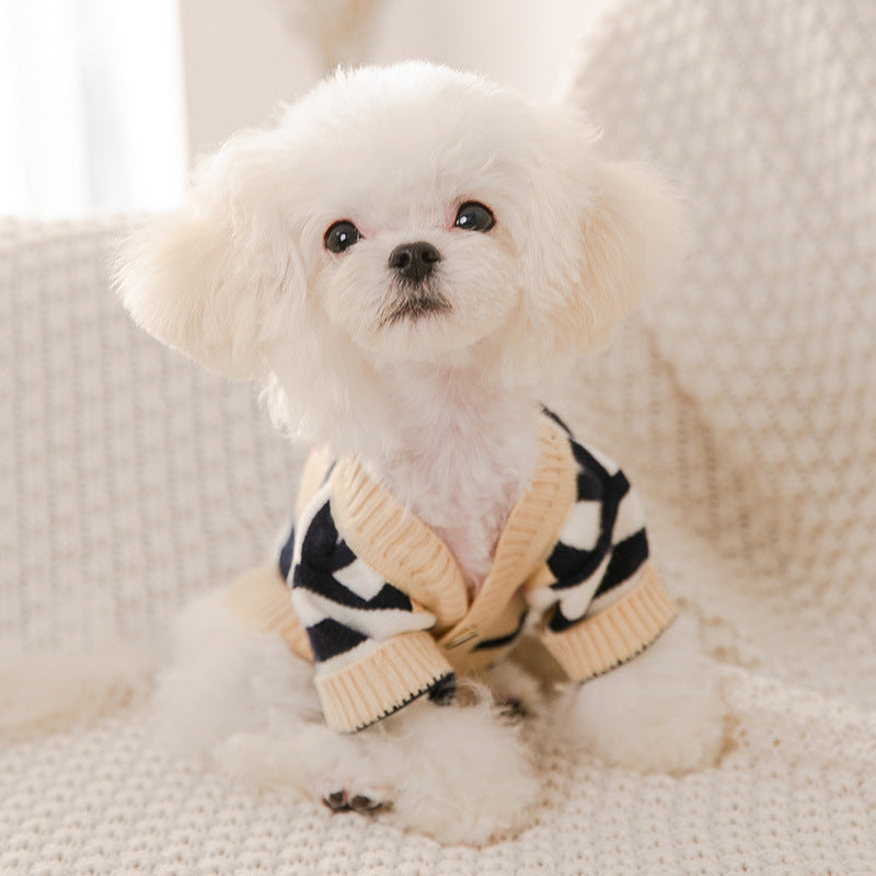 Suéter de Punto a Rayas para Perros Pequeños y Medianos | Cardigan de Otoño e Invierno