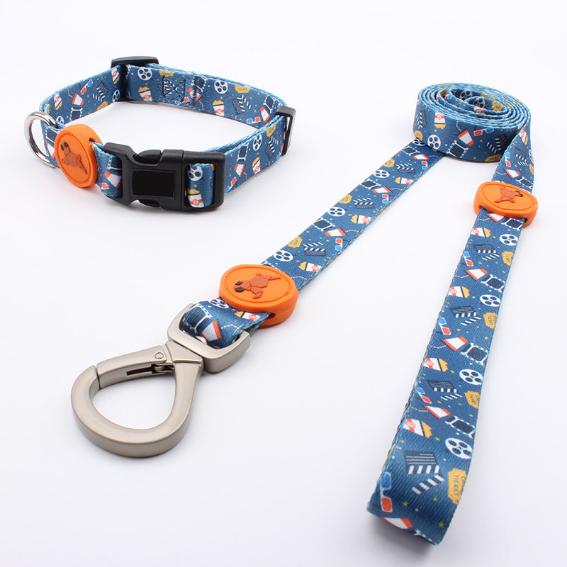 Juego de Correa, Chaleco y Collar para Perros | Diseño Impreso para Mascotas Grandes