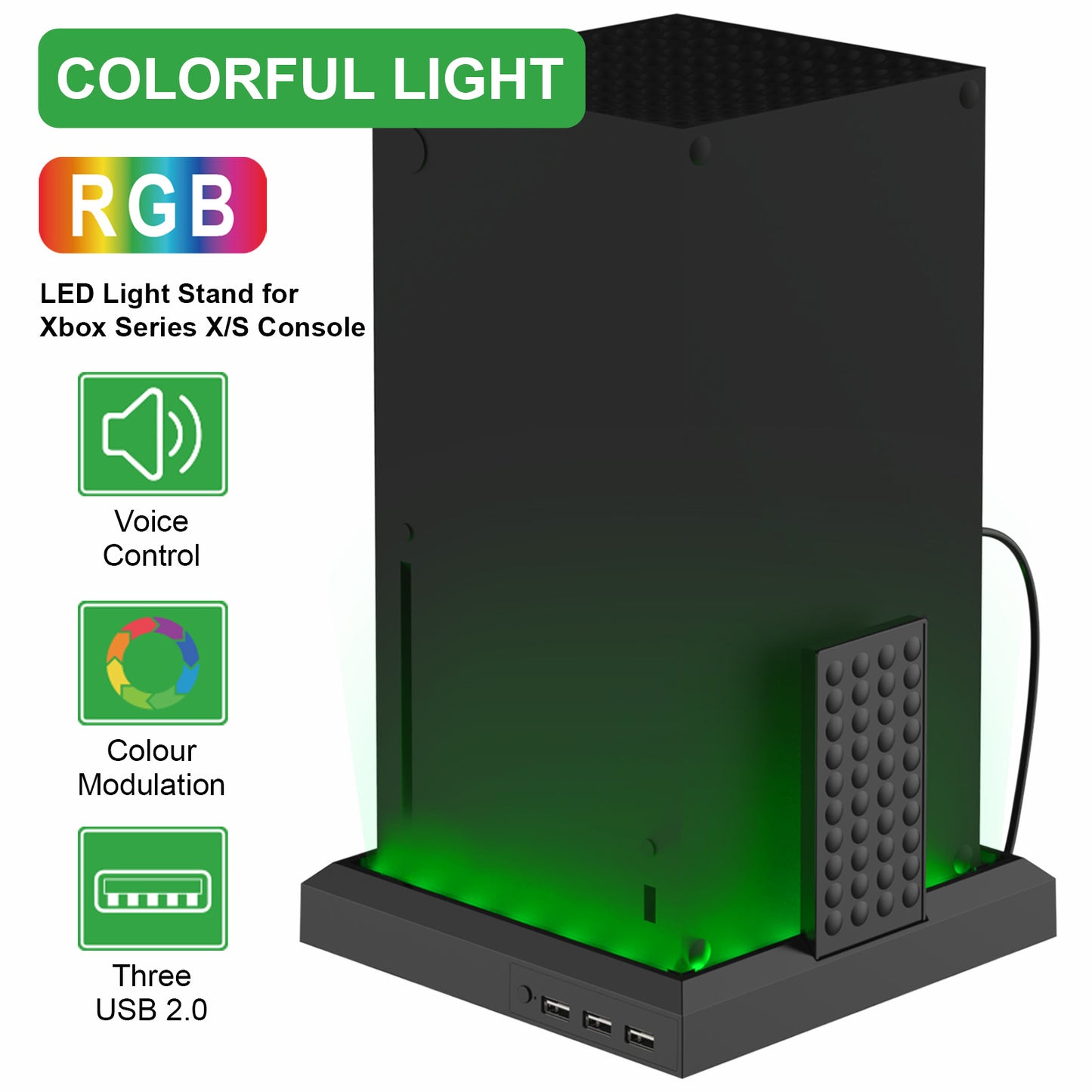 Base RGB para Control Xbox Series X/S Iluminación Ambiental y Estilo Gamer