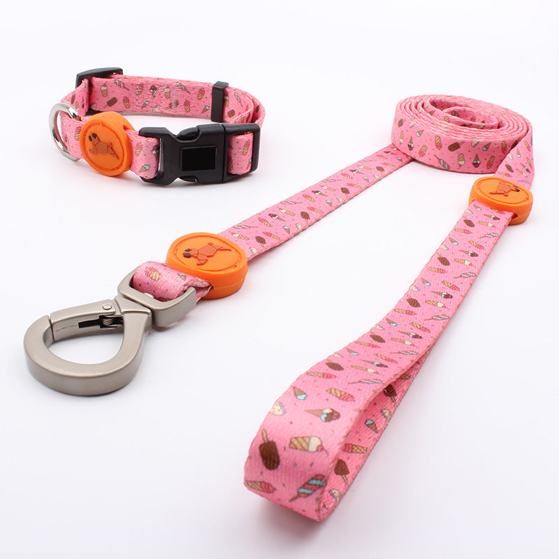 Juego de Correa, Chaleco y Collar para Perros | Diseño Impreso para Mascotas Grandes