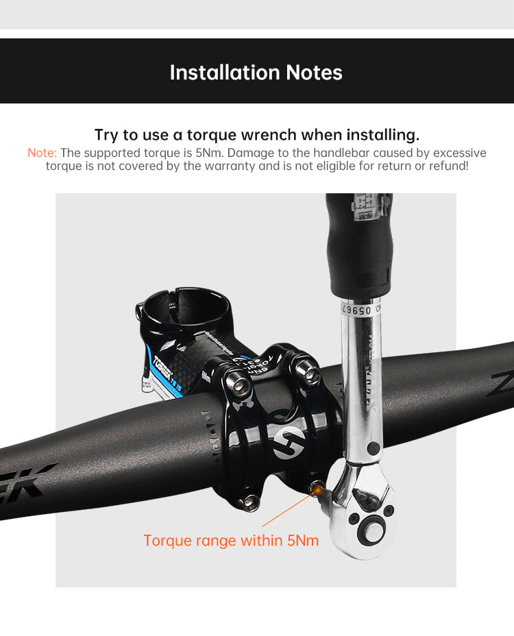 Manillar MTB TOSEEK de Fibra de Carbono Diseño Swallow-Shaped, 31.8mm, One-Piece