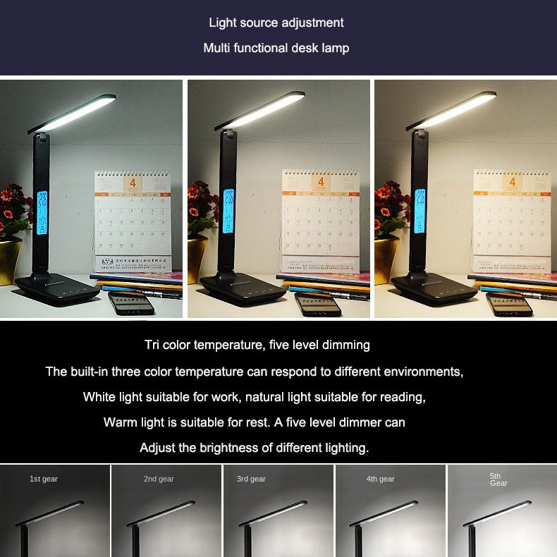 Lampara con Reloj Despertador Plegable y Luz Ajustable – Funcionalidad y Cuidado Visual