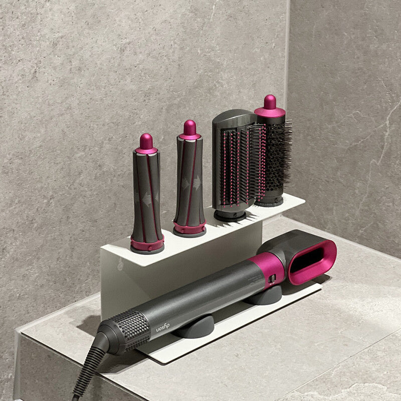Soporte para Secador de Pelo sin Perforación – Ideal para Planchas y Rizos, Organizador de Baño
