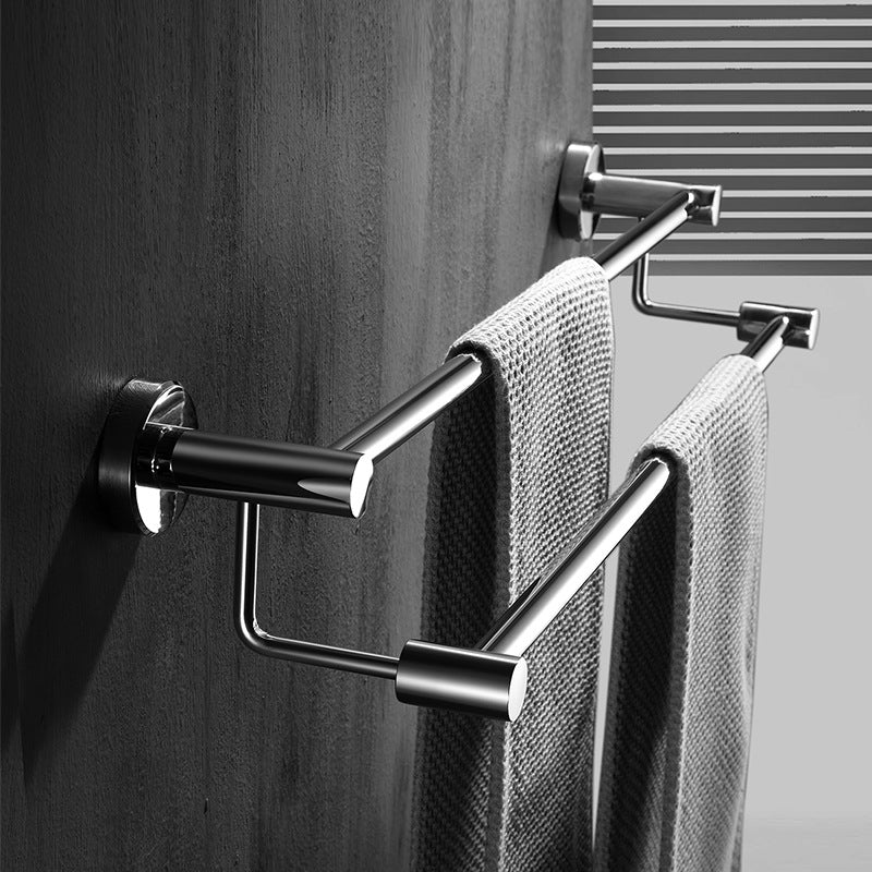 Toallero de Acero Inoxidable 304 | Doble Barra sin Perforación para Baño y Hogar