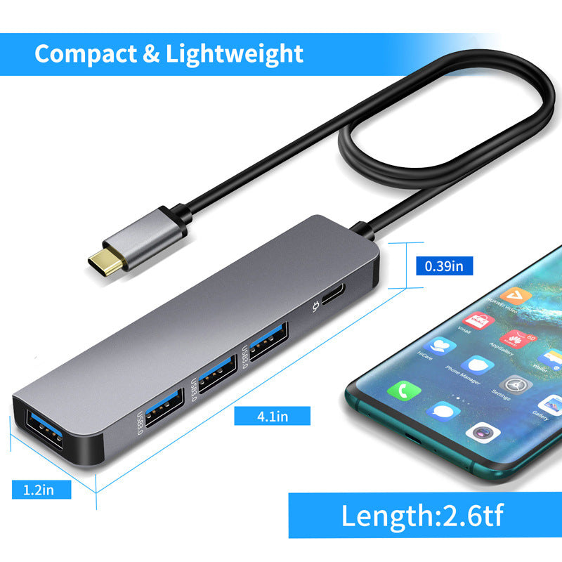 Expansor HUB USB Type-C – Multiconexión con USB 3.0 y Carga PD100W