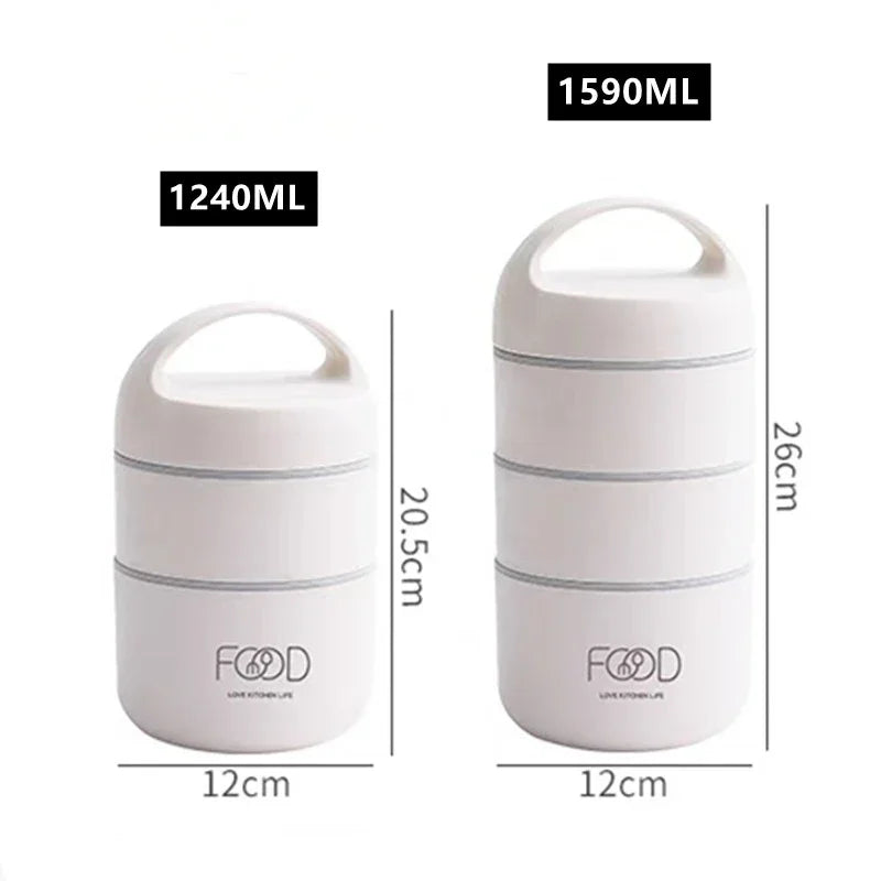 Lonchera Térmica de Gran Capacidad 1240ML/1590ML – Acero Inoxidable 304, Antiderrames y Multifuncional