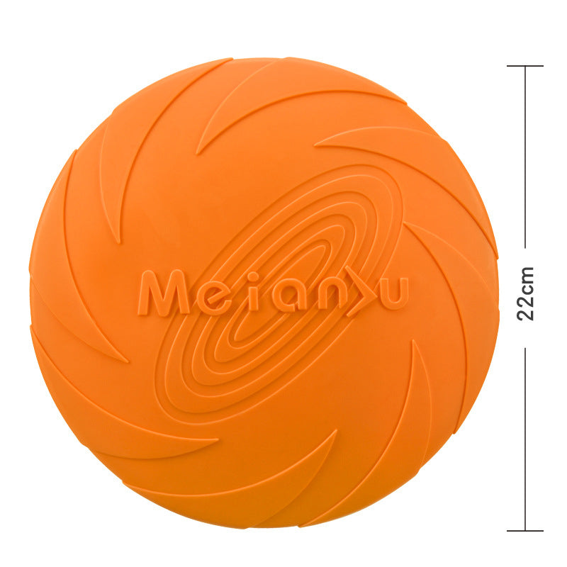 Frisbee juguete diseñado para perros, ideal para juegos de lanzamiento y recuperación.