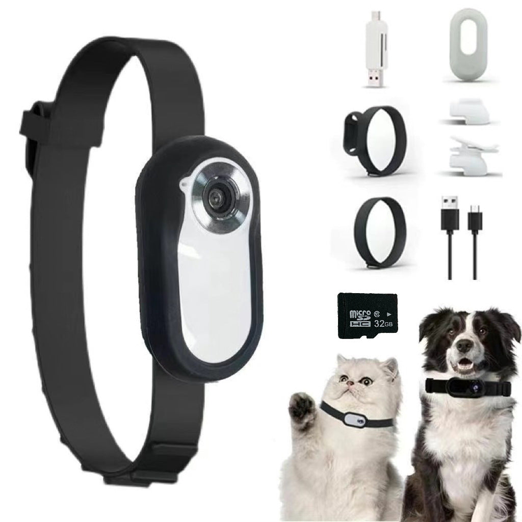 Cámara Deportiva Magnética para Mascotas Grabación HD 1080P y Clip de Collar