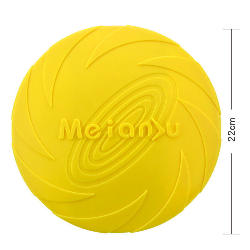 Frisbee juguete diseñado para perros, ideal para juegos de lanzamiento y recuperación.