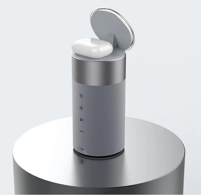 Cargador Inalámbrico 3 en 1 Altavoz Bluetooth, Lámpara Táctil y Base para iPhone y AirPods