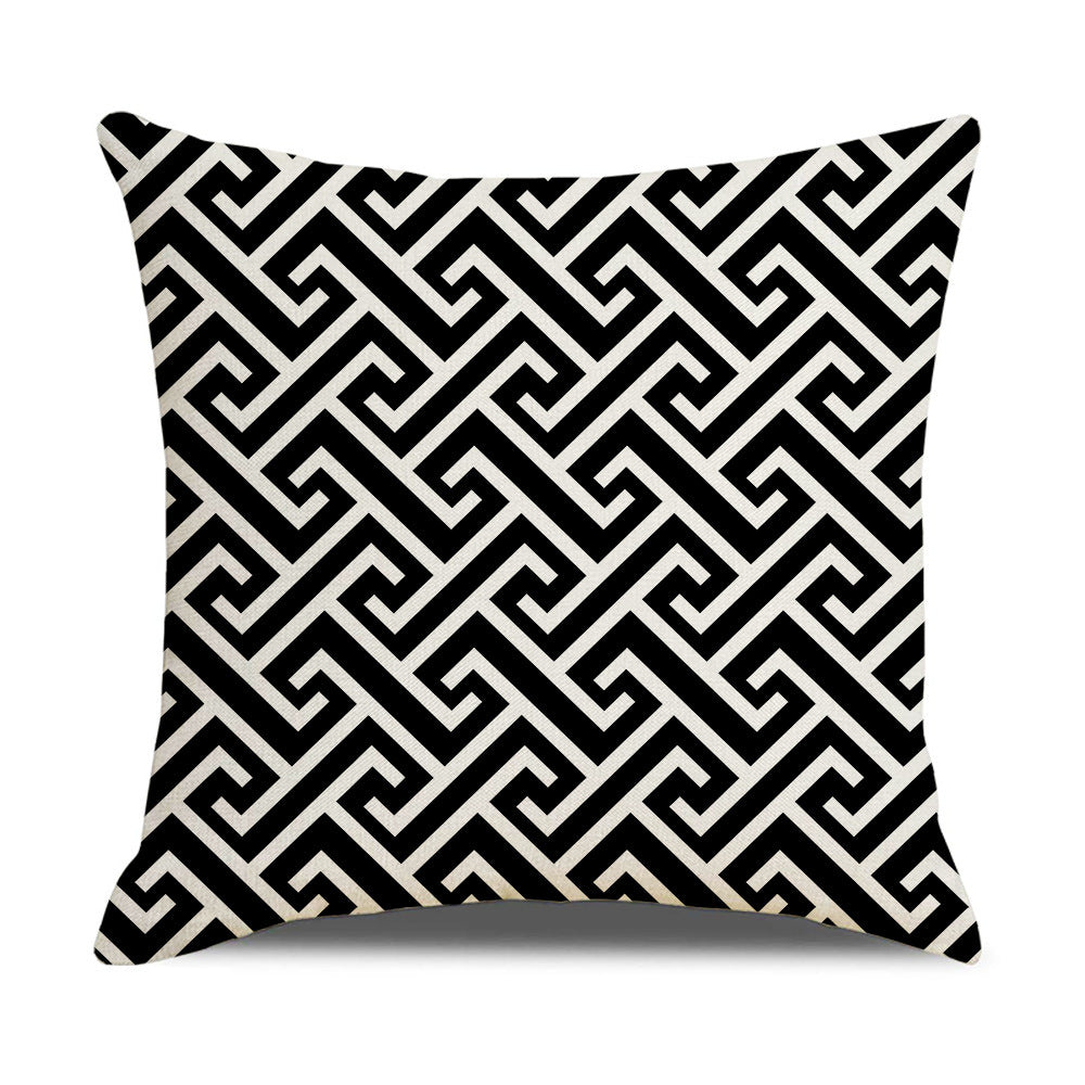Funda de Almohada de Lino Diseño Geométrico, Estilo Moderno y Confort Premium. Hermosas.