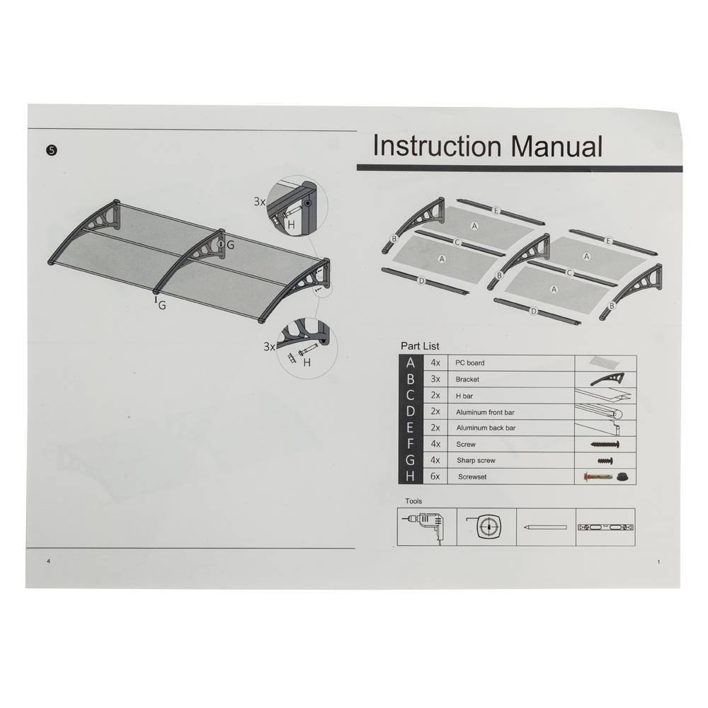 Cobertizo para Puertas y Ventanas Protección contra Lluvia y Sol con Soporte. Lo necesitas.