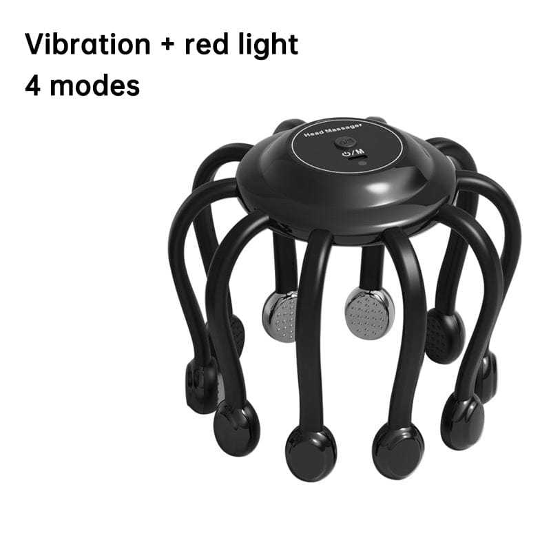 eprolo Black Standard Head Massager Vibration Relaxation Sleep Scalp Stress Relax Electric Octopus Head Massager