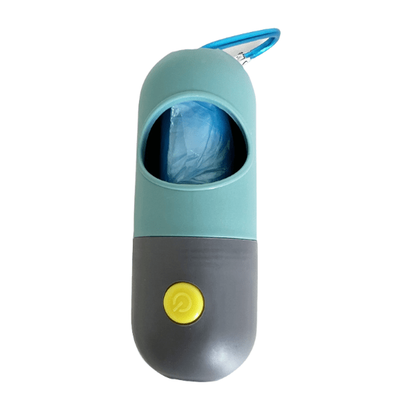 eprolo Blue+gray / Including garbage bags Dispensador LED de Bolsas para Mascotas, Luz Incorporada, Multifuncional y Portátil | Noctryx
