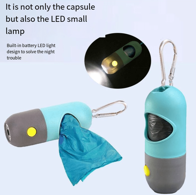 eprolo Dispensador LED de Bolsas para Mascotas, Luz Incorporada, Multifuncional y Portátil | Noctryx
