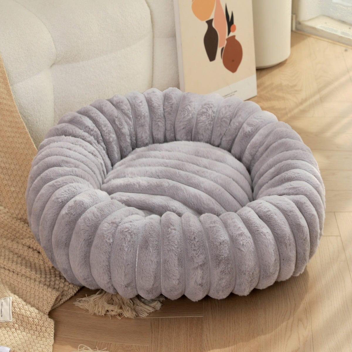eprolo Grey / 40cm Cama para Mascotas de Peluche 🐾 Comodidad | Noctryx