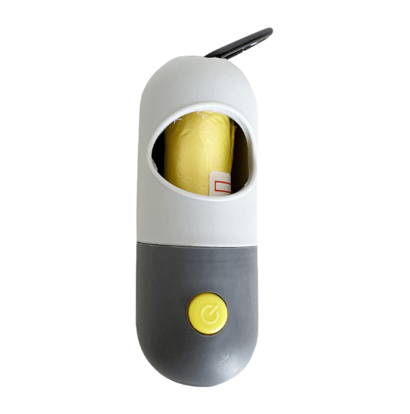 eprolo Grey+Grey / Including garbage bags Dispensador LED de Bolsas para Mascotas, Luz Incorporada, Multifuncional y Portátil | Noctryx