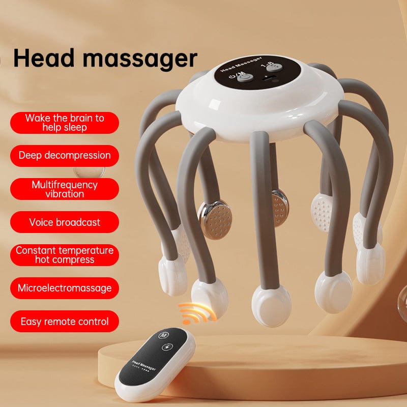 eprolo Head Massager Vibration Relaxation Sleep Scalp Stress Relax Electric Octopus Head Massager