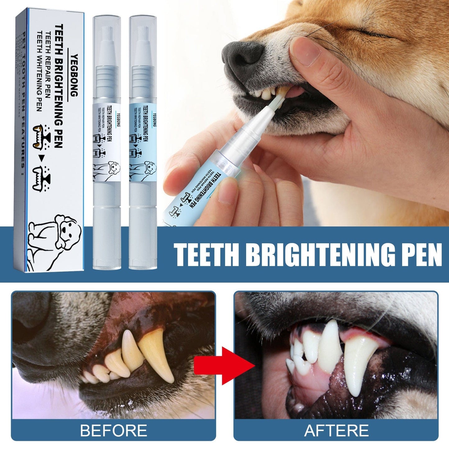 eprolo Pet Toothbrush Lápiz de Limpieza Dental para Mascotas 🦷🐶🐱 | NOCTRYX