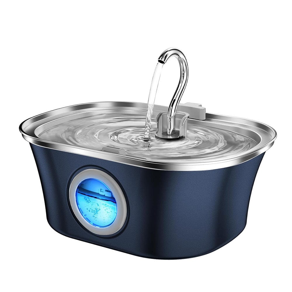 eprolo Tecnología para Mascotas 3.2L-Corsair dark blue round w Dispensador Automático de Agua para Mascotas en Acero Inoxidable, USB Duradero | NOCTRYX
