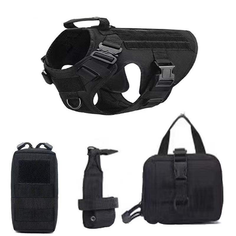 eprolo Tecnología para Mascotas Black 4-piece set / S Chaleco para Perro con Botella de Agua y Bolsa Médica | NOCTRYX