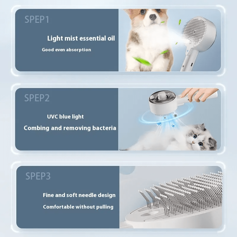 eprolo Tecnología para Mascotas Cepillo Removedor de Pelo a Vapor para Mascotas | Noctryx