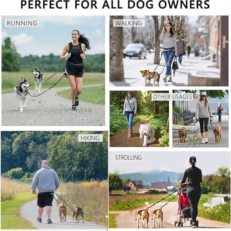 eprolo Tecnología para Mascotas Cinturón Deportivo Reflectante con Correa de Tracción para Mascotas – Ideal para Correr de Noche con tu Perro | NOCTRYX