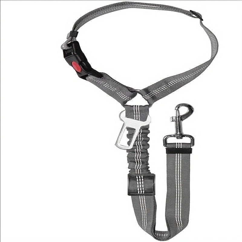 eprolo Tecnología para Mascotas Grey / 1.1米*2.5cm Cinturón de Seguridad para tu mascota, uso en Coche | NOCTRYX
