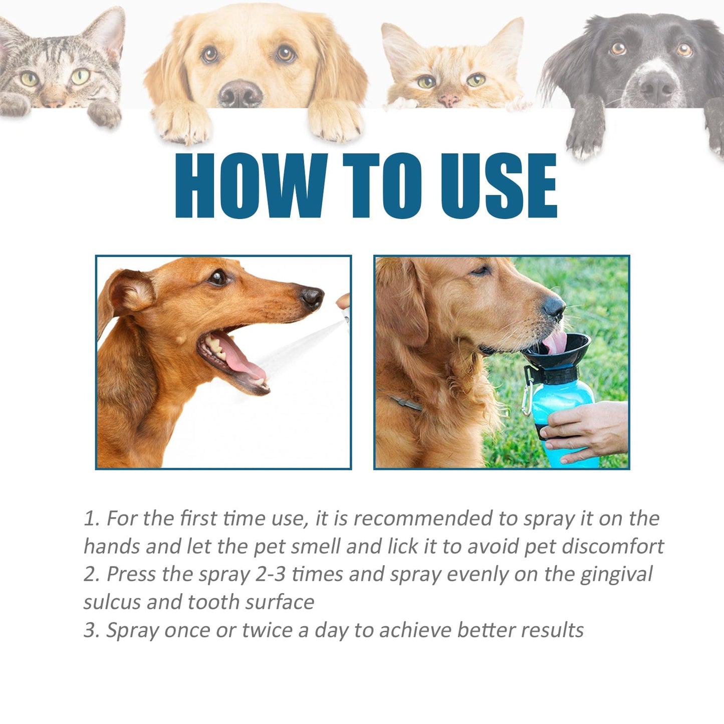 eprolo Tecnología para Mascotas Spray Bucal para Refrescar los Dientes de tu Mascota | NOCTRYX