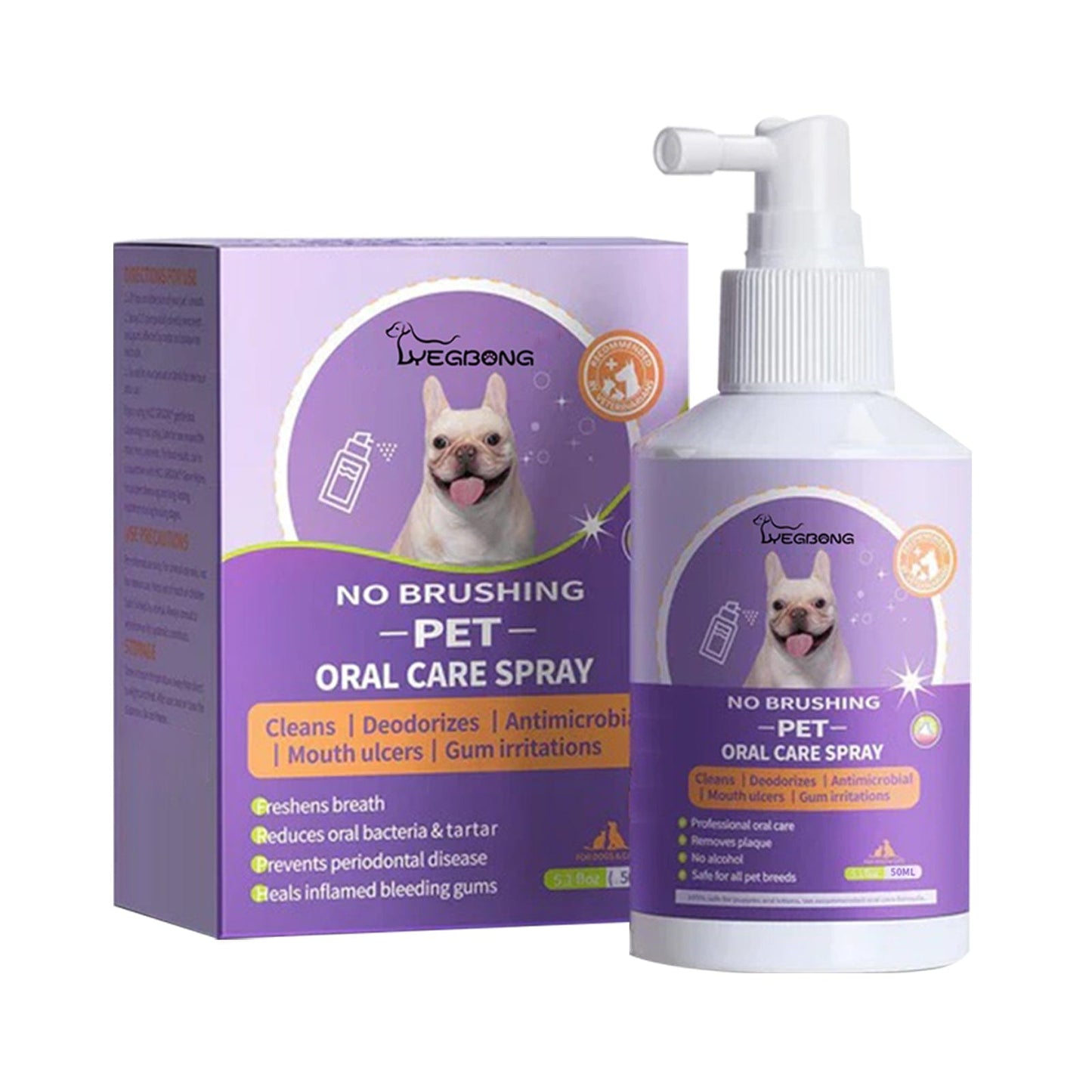 eprolo Tecnología para Mascotas Spray Limpiador Dental para Perros y Gatos | Elimina el Mal Aliento y el Sarro en Segundos | NOCTRYX
