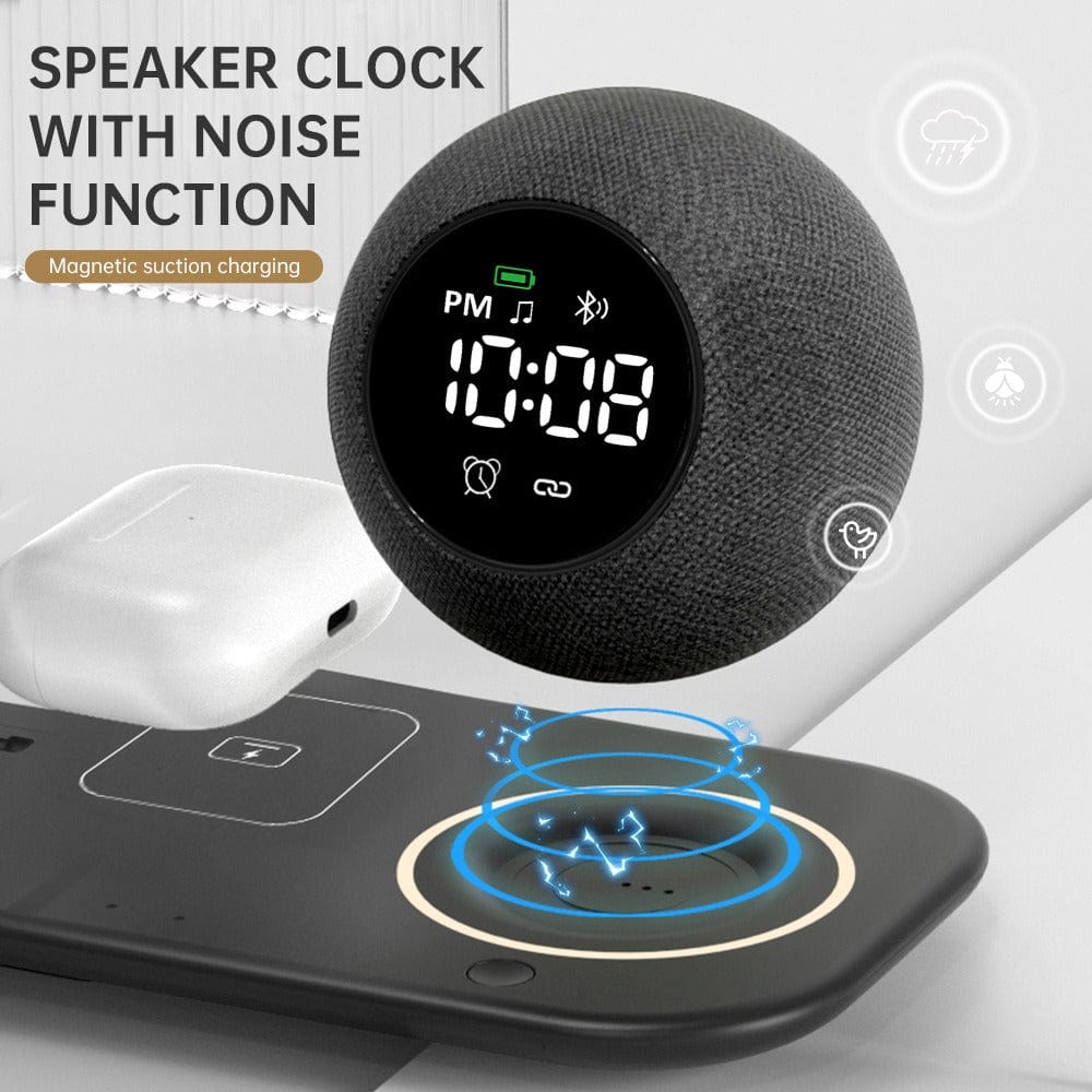 eprolo tendencias black Cargador Inalámbrico 6 en 1 – Reloj Despertador con Altavoz Bluetooth y Luz Nocturna | Noctryx