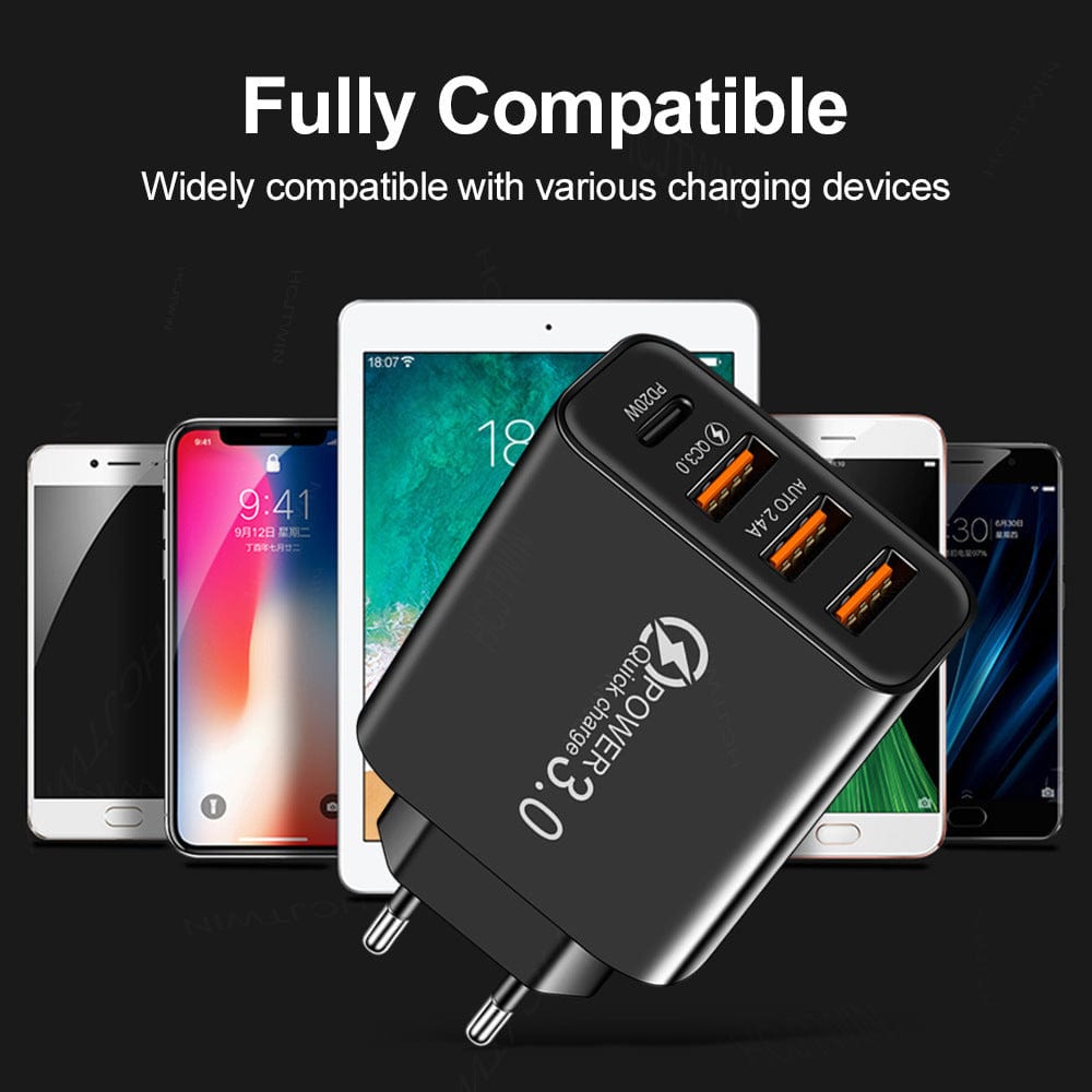 eprolo tendencias Cargador Rápido 3USB + PD Type-C – Carga Múltiple para Viajes| Noctryx