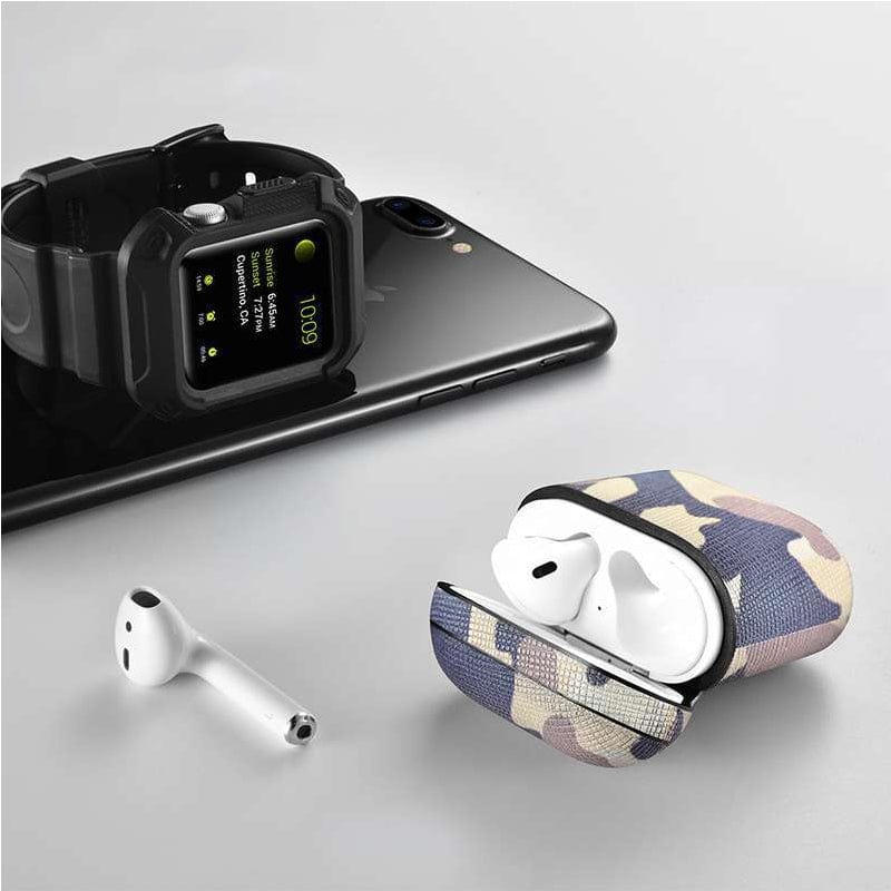 eprolo tendencias Funda de Cuero Camuflaje para AirPods, Protección Antipolvo y Estilo Único | Noctryx