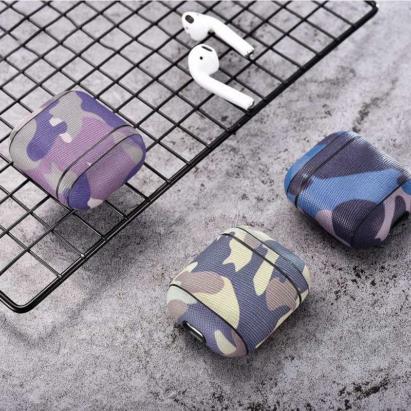eprolo tendencias Funda de Cuero Camuflaje para AirPods, Protección Antipolvo y Estilo Único | Noctryx