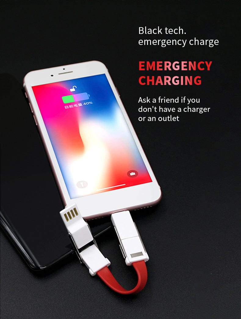 eprolo tendencias Mini Cable de Carga Rápida 4 en 1 con Llavero | Noctryx