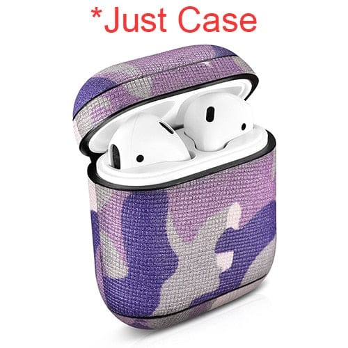 eprolo tendencias Purple Funda de Cuero Camuflaje para AirPods, Protección Antipolvo y Estilo Único | Noctryx