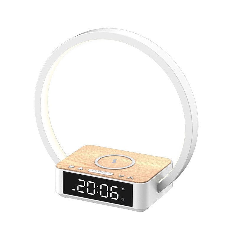 eprolo tendencias Yellow wood grain color / EU(5W wireless ) Lámpara de Cabecera Inalámbrica Recargable – Reloj Despertador con Luz Nocturna de Lujo | Noctryx