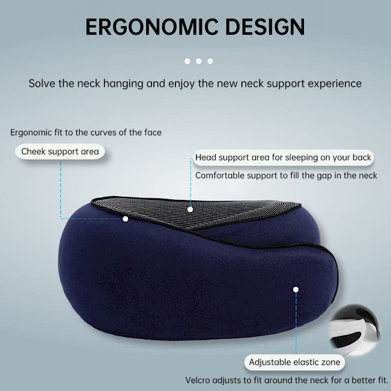 eprolo Travel Neck Pillow Memory Foam U-shaped Pillow Snail Style Travel Neck Support Portable Adjustable Soft Noon Break Sleep Pillows