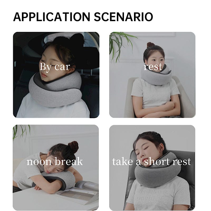 eprolo Travel Neck Pillow Memory Foam U-shaped Pillow Snail Style Travel Neck Support Portable Adjustable Soft Noon Break Sleep Pillows