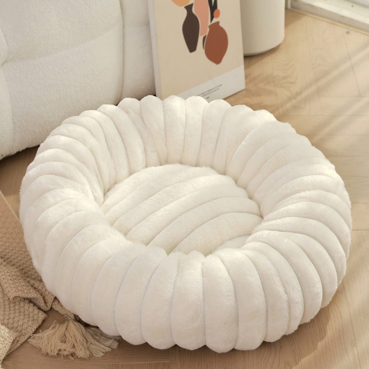 eprolo White / 40cm Cama para Mascotas de Peluche 🐾 Comodidad | Noctryx