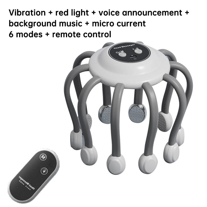 eprolo White flagship model Head Massager Vibration Relaxation Sleep Scalp Stress Relax Electric Octopus Head Massager